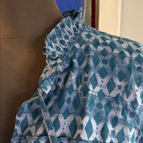 Anthropologie Calanthe Mini Shirt Dress Blue SZ Large - Picture 4 of 12